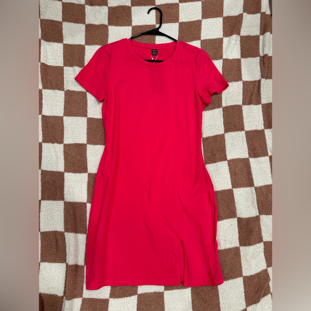 Hot Pink SHEIN Tshirt Dress
